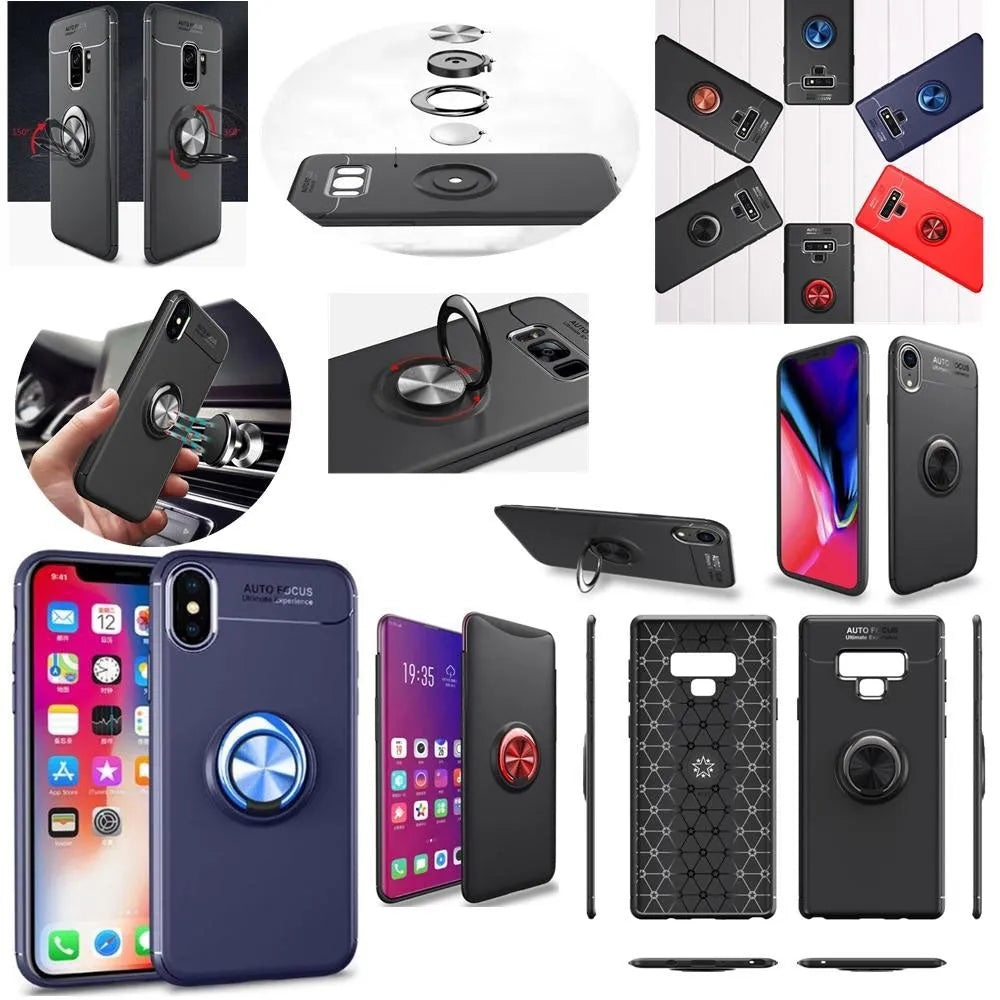 For Apple iPhone XS Max Autofocus 360 Shockproof Case With Ring Holder Blue