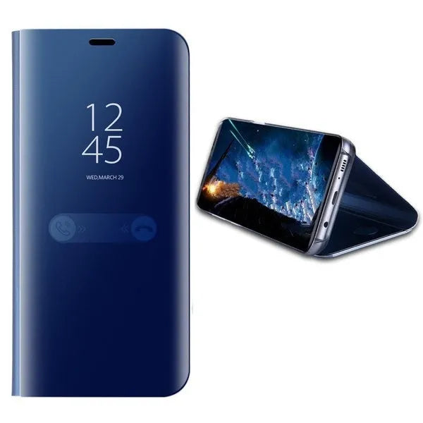 For Apple iPhone XS/X Clear View Standing Wallet Case Blue