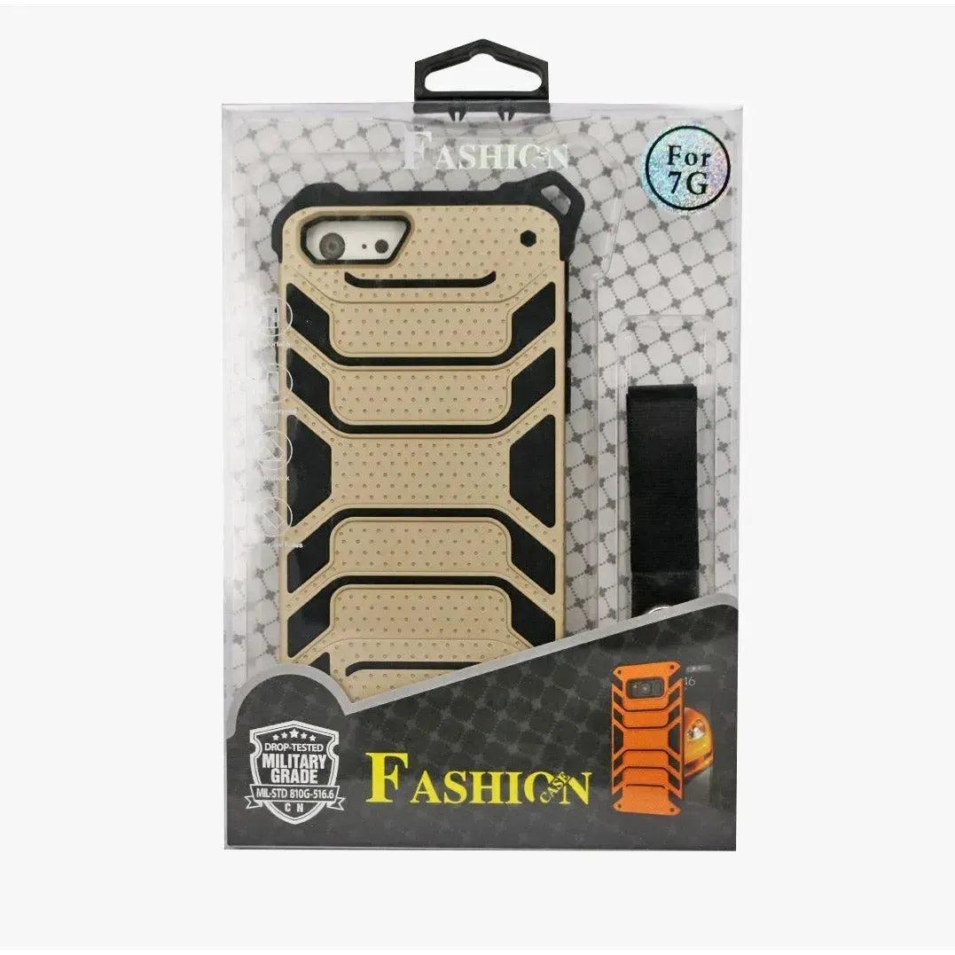 For Apple iPhone XS/X Defender Design Lanyard Case With Packaging Gold