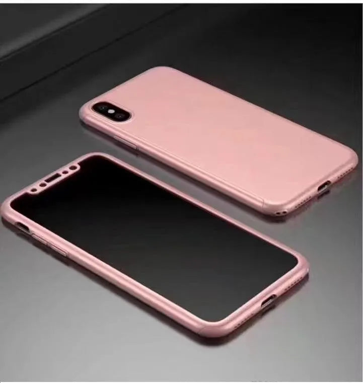 For Apple iPhone XS/X Hard Case 360 Protection With Packaging Rose Gold