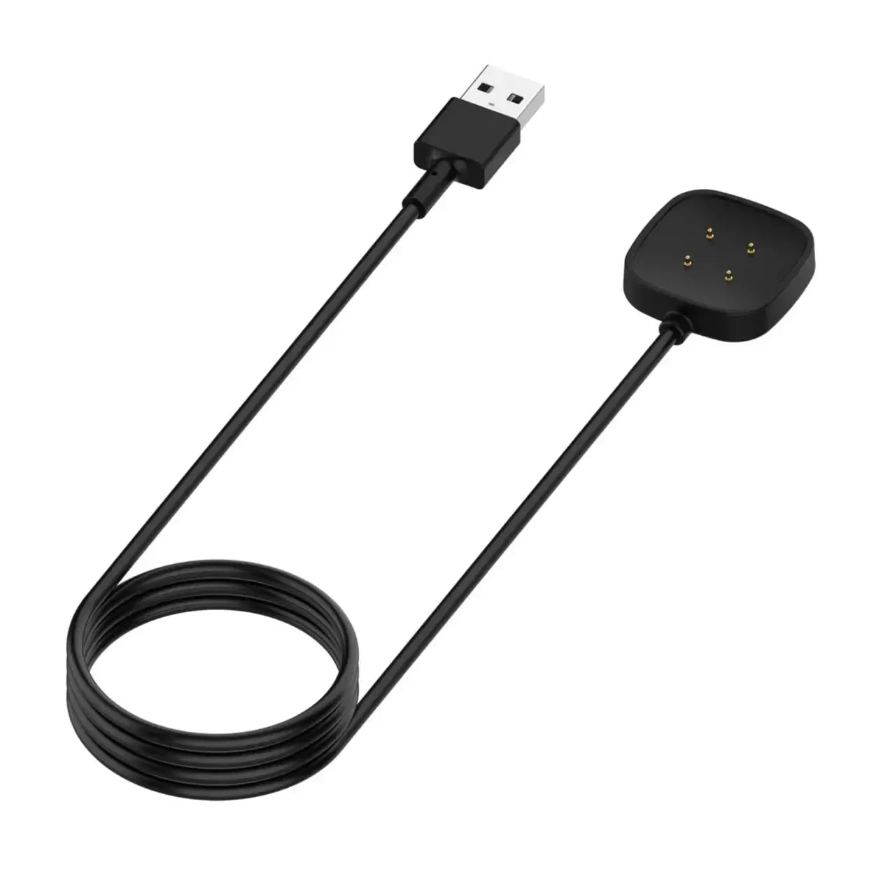 For Fitbit Versa 4 Magnetic Charging Cable Black