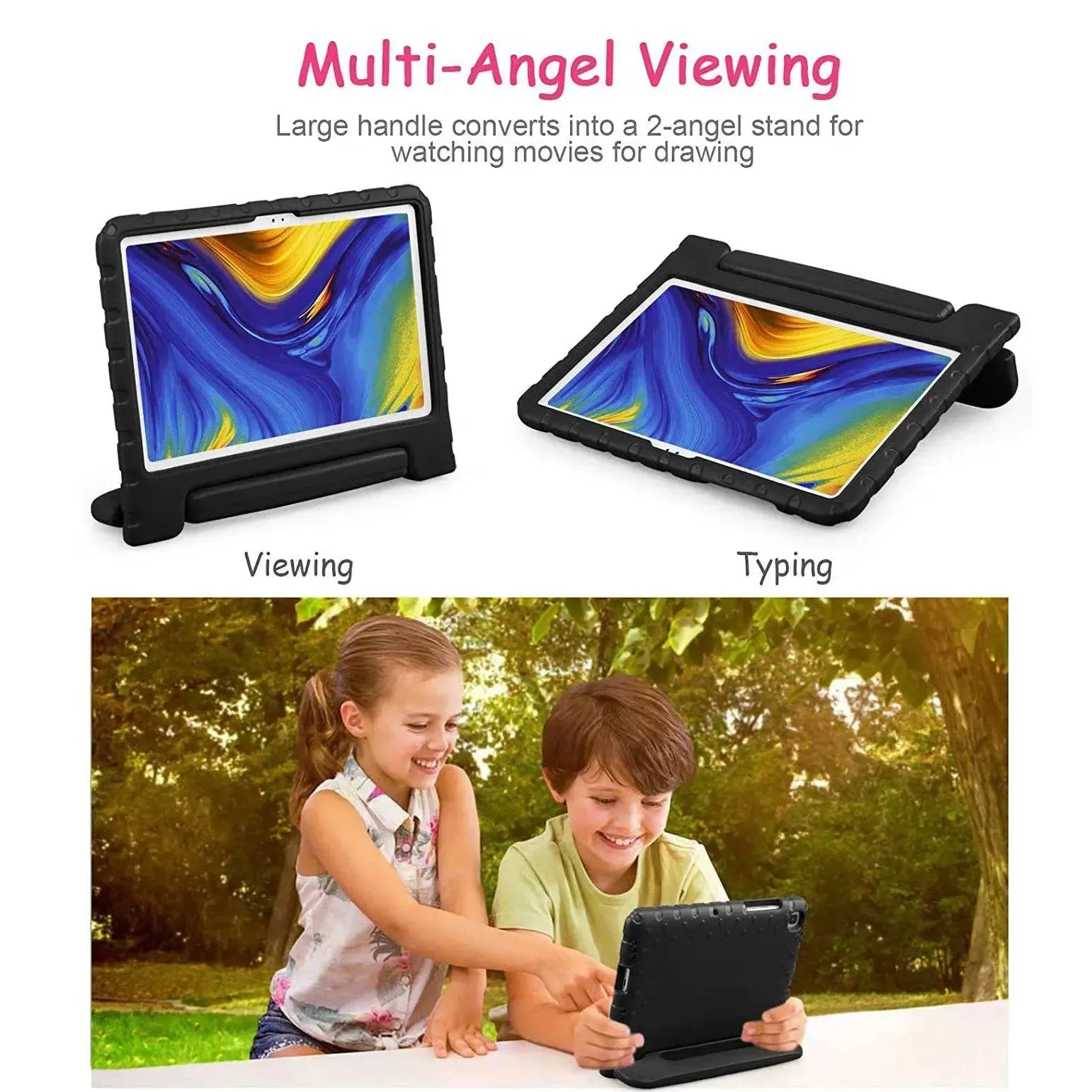 For Samsung Galaxy Tab S6 Lite 2022 Kids Case Shockproof Cover With Stand - Black