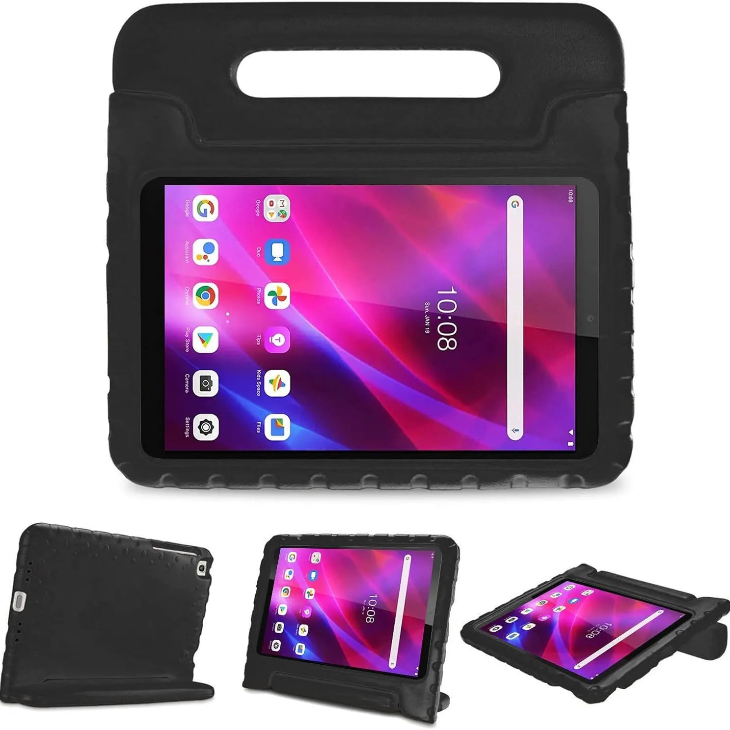 For Lenovo Tab M8 4th Gen TB-300FU TB-300XU Kids Case Shockproof Cover With Stand - Black