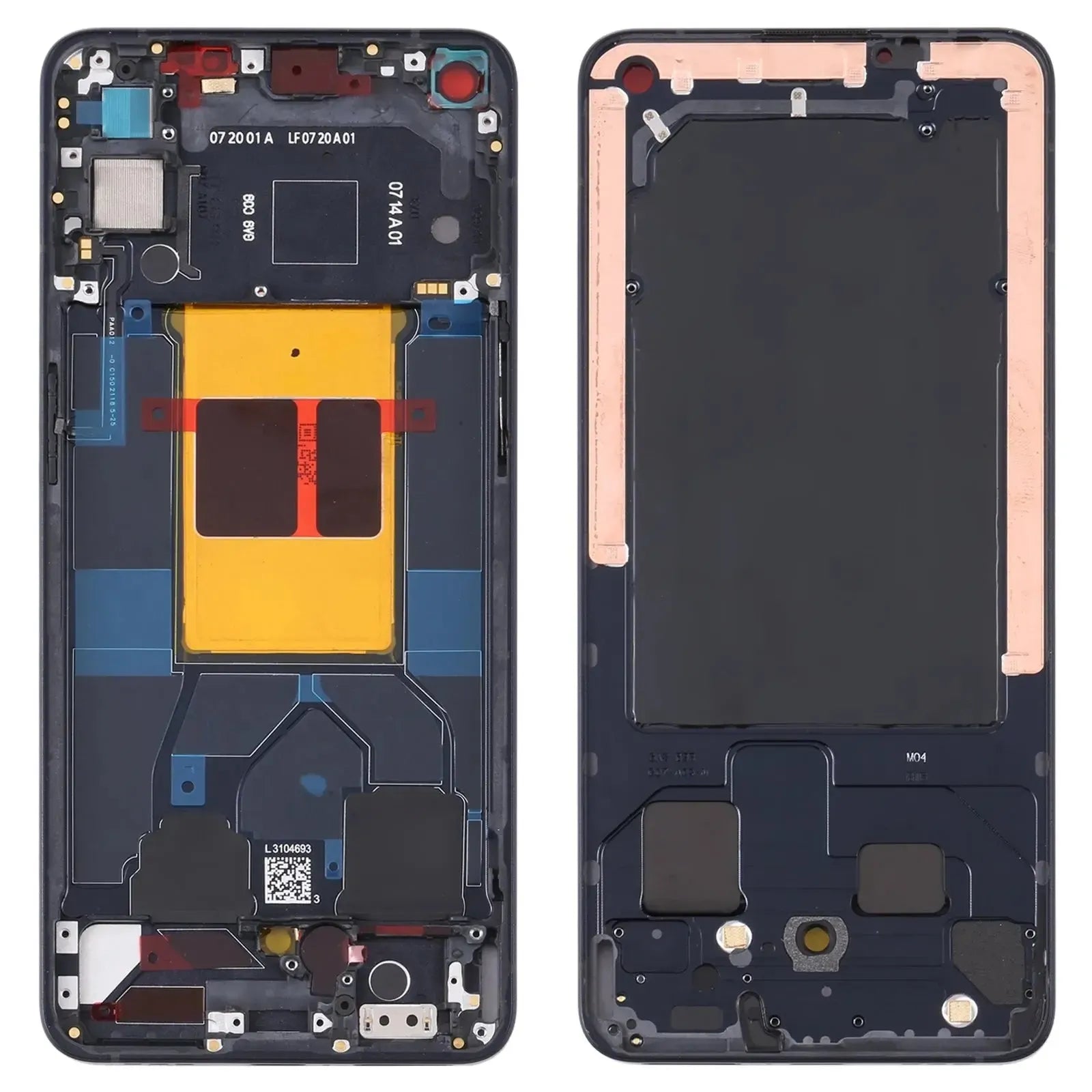 For Oppo Reno 6 5G Front Housing LCD Frame Bezel Plate Black New