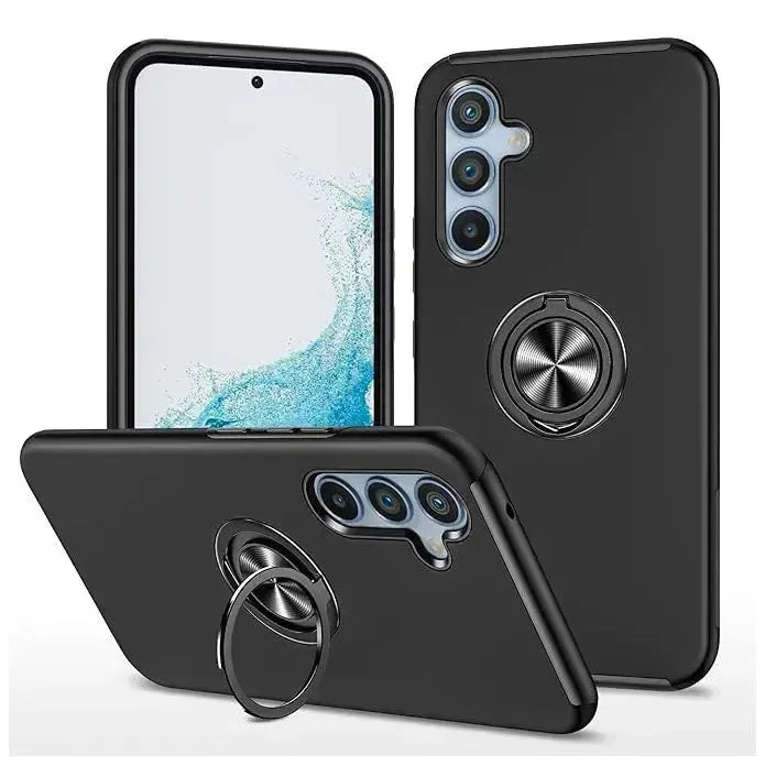 For Samsung Galaxy A05s Dual Layer Invisible Ring Case Black