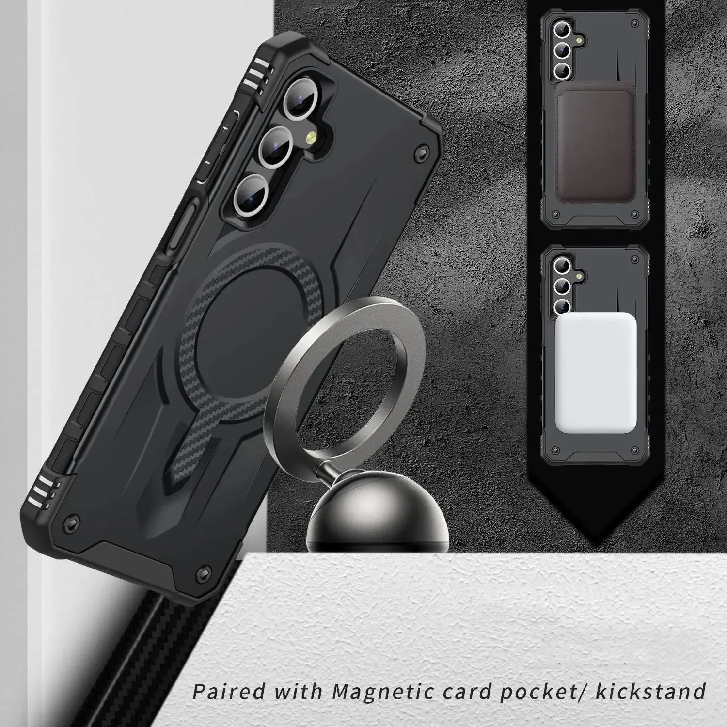 For Samsung Galaxy A15 Starship Magsafe Magnetic Case Black