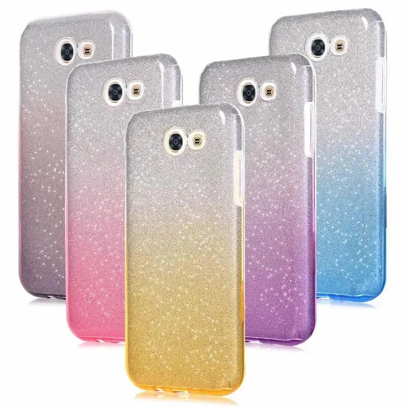 For Samsung Galaxy A3 2017 A320F Protective 3 in 1 Glitter TPU Case Pink