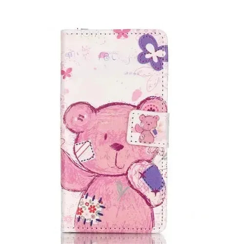 For Samsung Galaxy A5 2016 A510F Wallet Case Design My Pretty Garden Bear
