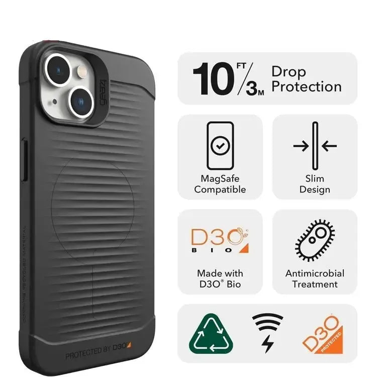 For Samsung Galaxy A52 ZAGG Gear4 Havana D30 Protective Case Black