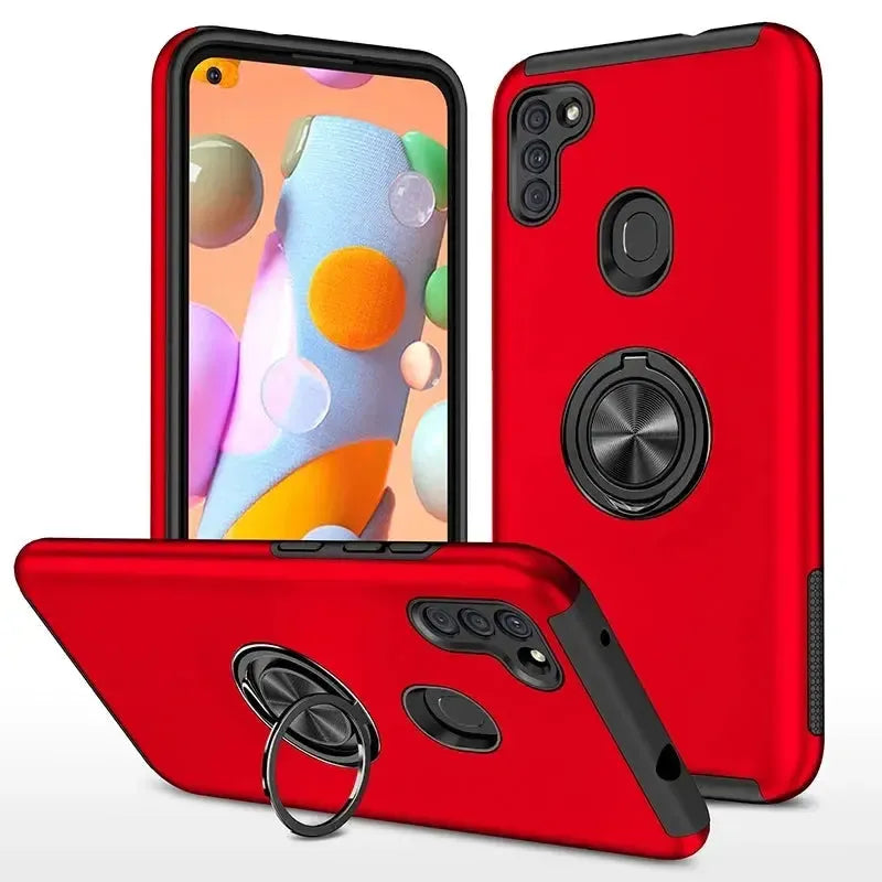 For Samsung Galaxy A55 5G Dual Layer Invisible Ring Case Red