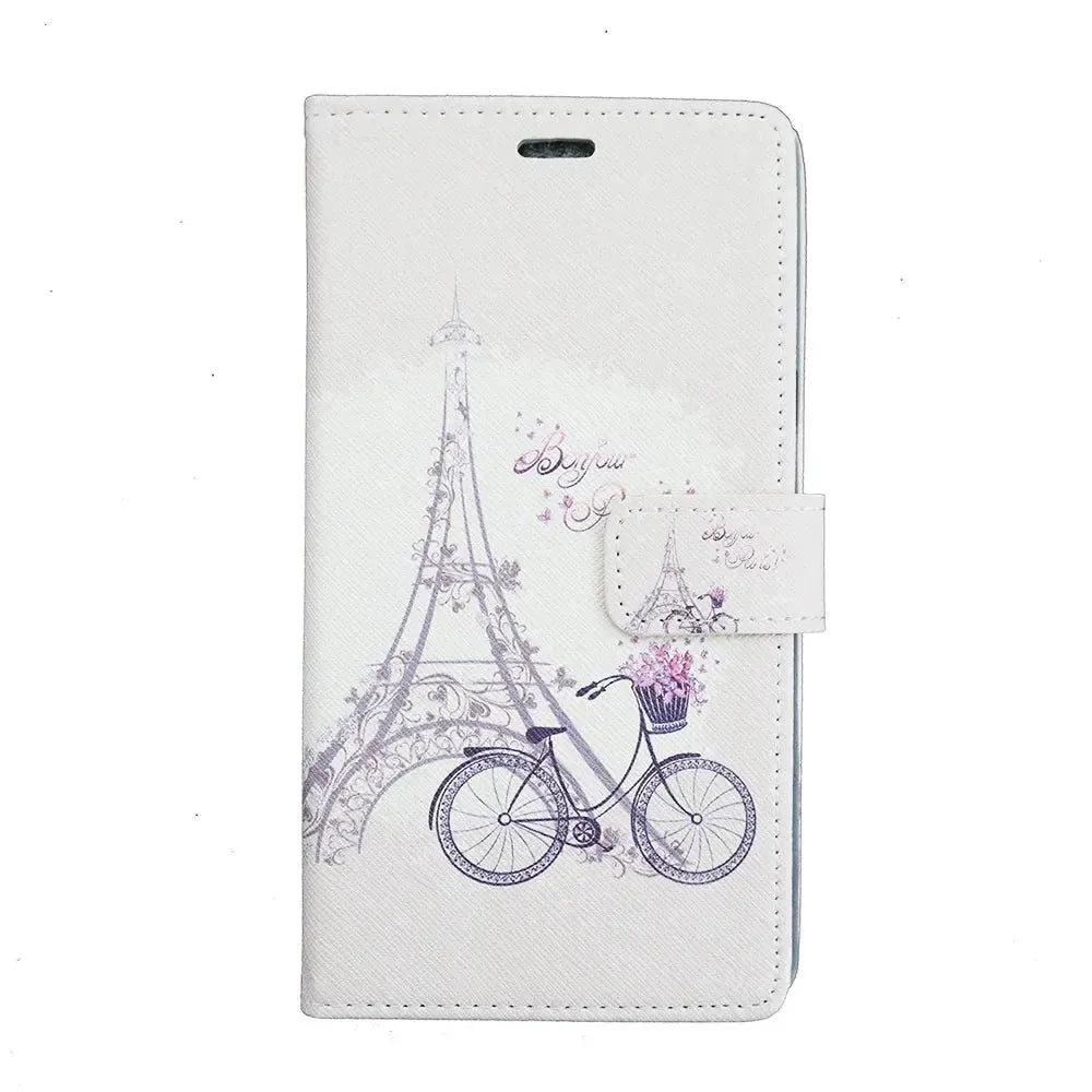 For Samsung Galaxy A6 2018 Eiffel Tower Wallet Case
