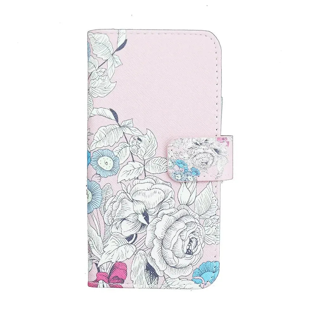 For Samsung Galaxy A6 2018 White Flower Wallet Case