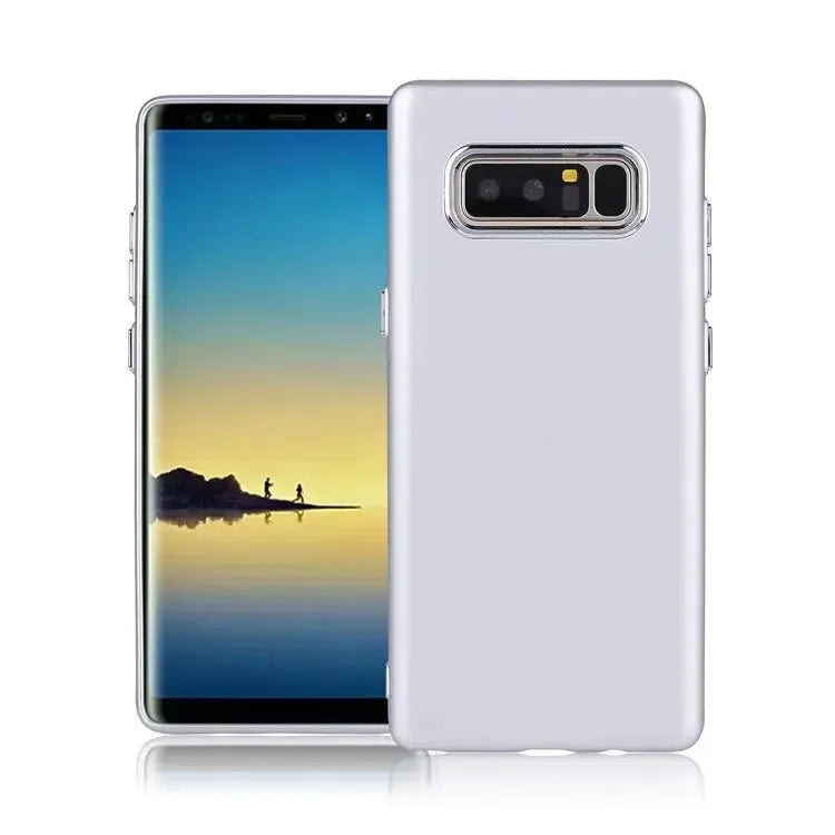 For Samsung Galaxy Note 8 N950F Rubber TPU Case with Metal Key Silver