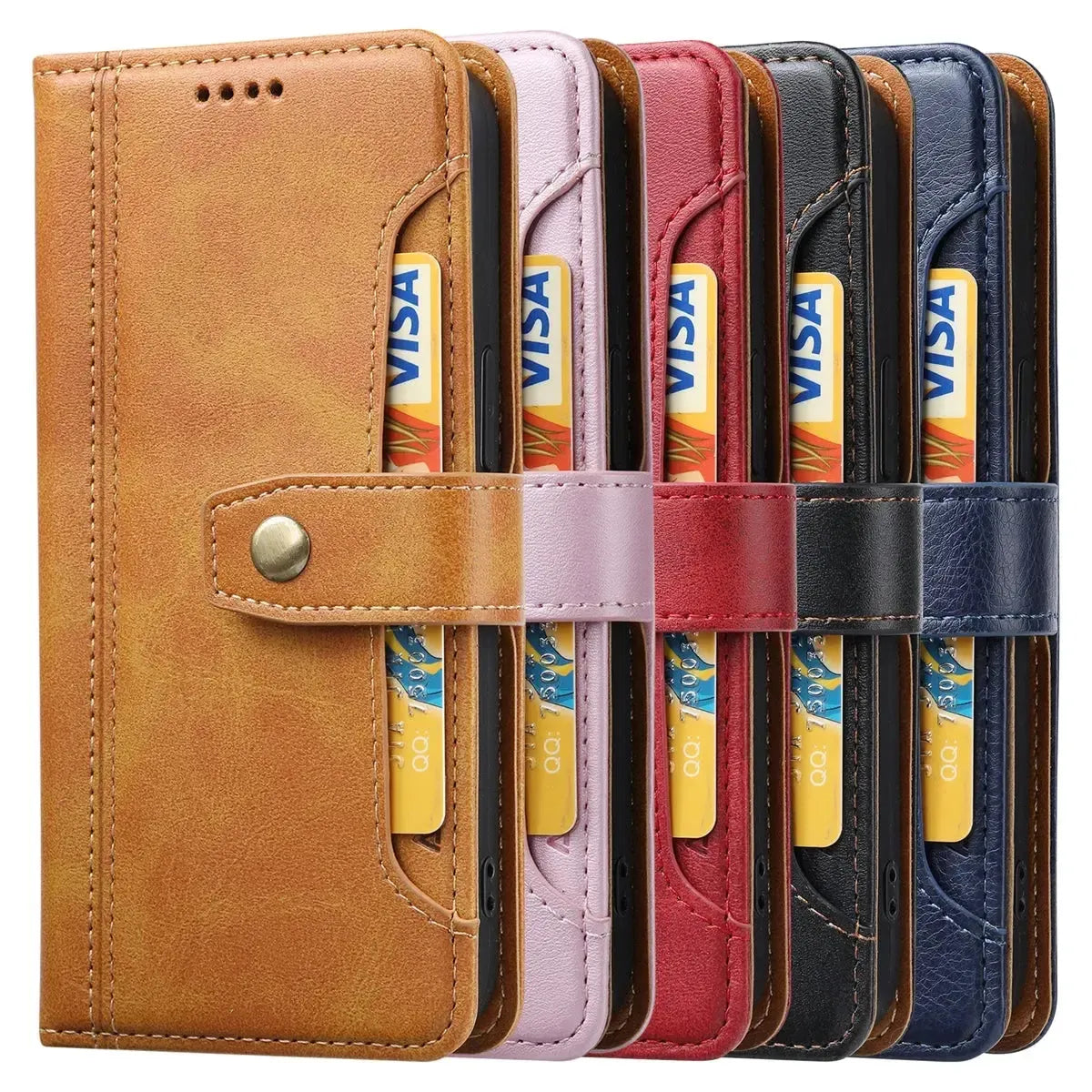 For Samsung Galaxy S10 Plus Stitched Card Slots Premium Aokus Wallet Case Blue