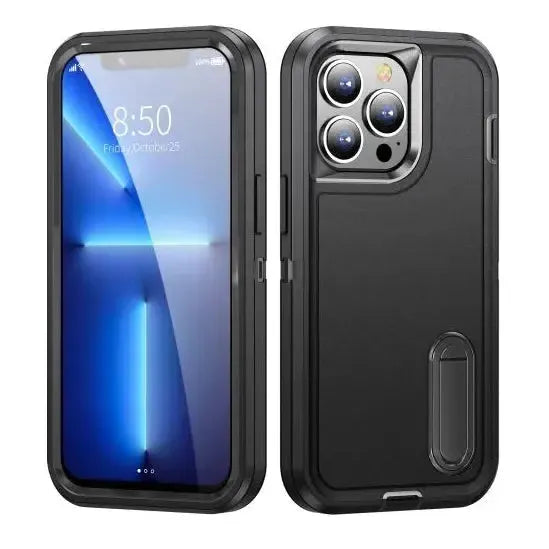 For Samsung Galaxy S22 Plus Triple Defender with Stander Case Black