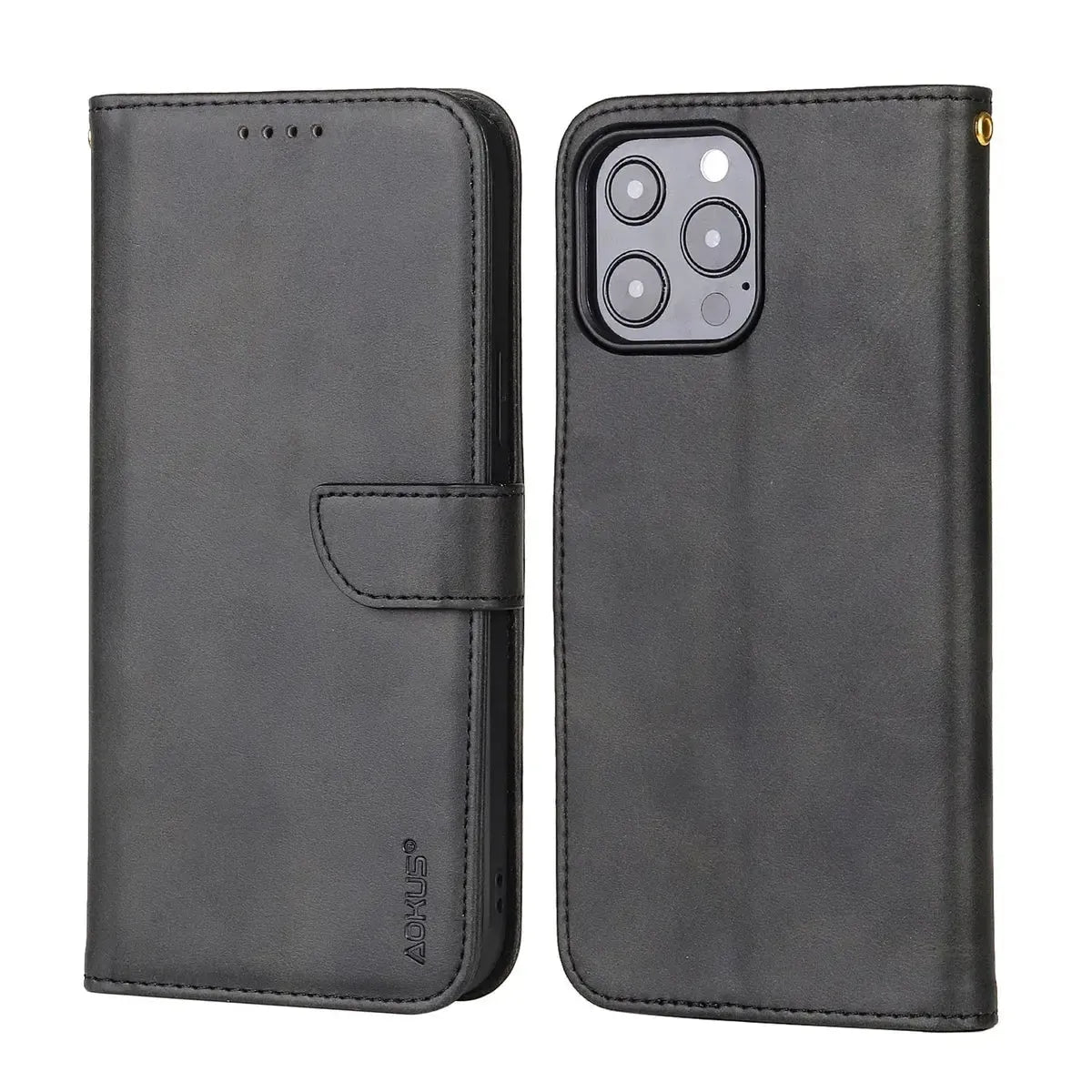 For Samsung Galaxy S22 Ultra Premium Aokus Wallet Case Black