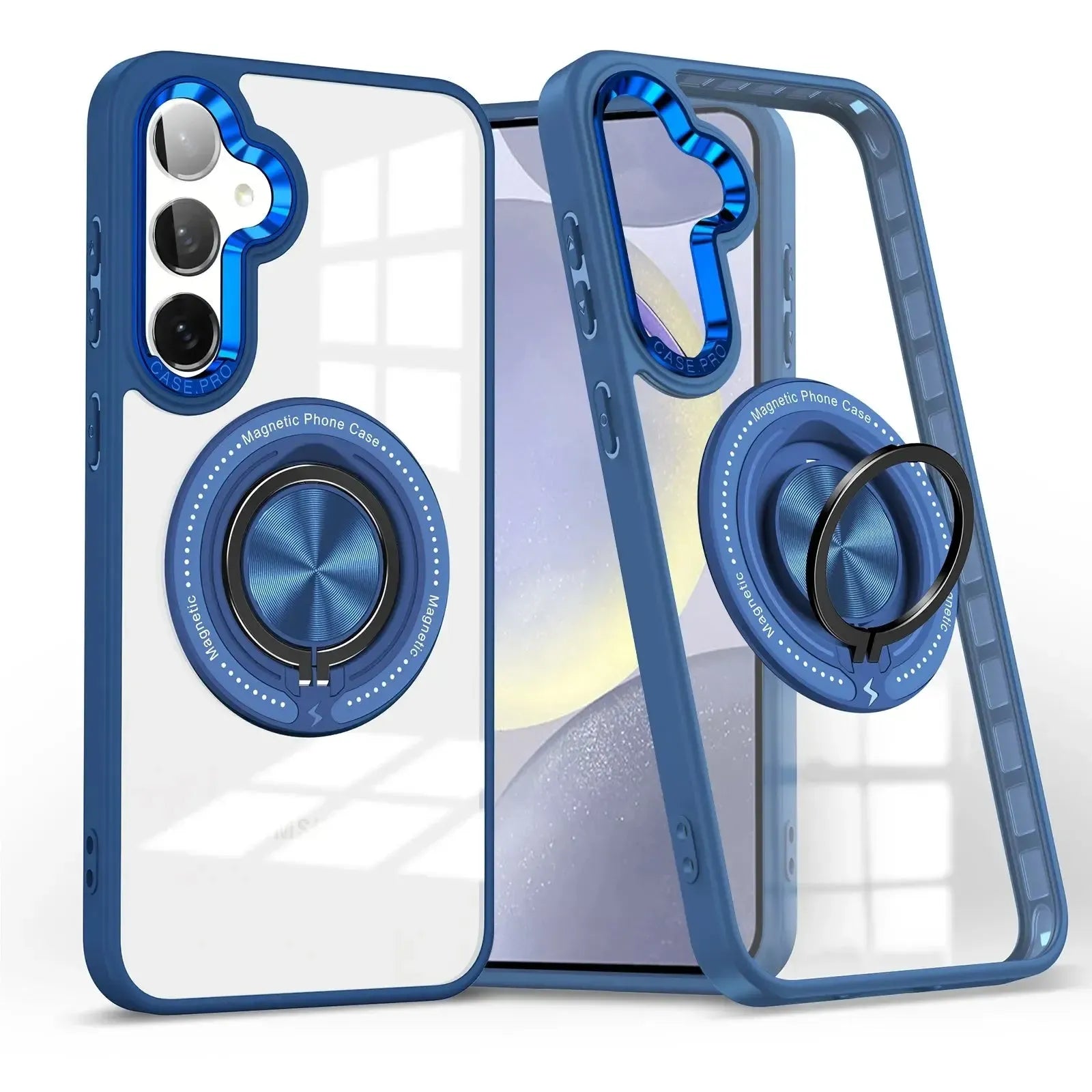 For Samsung Galaxy S25 Plus / S24 Plus Magsafe Invisible Ring Case Blue