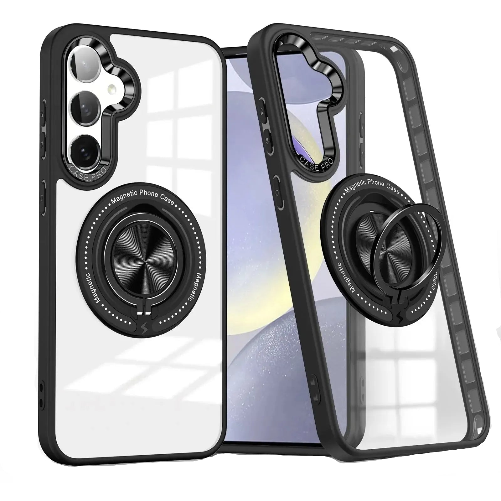 For Samsung Galaxy S24 Plus / S25 Plus Magsafe Invisible Ring Case Black