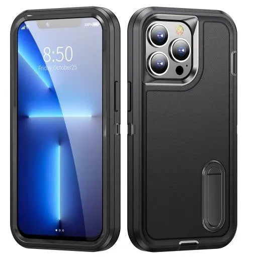 For Samsung Galaxy S24 Triple Defender with Stander Case Black