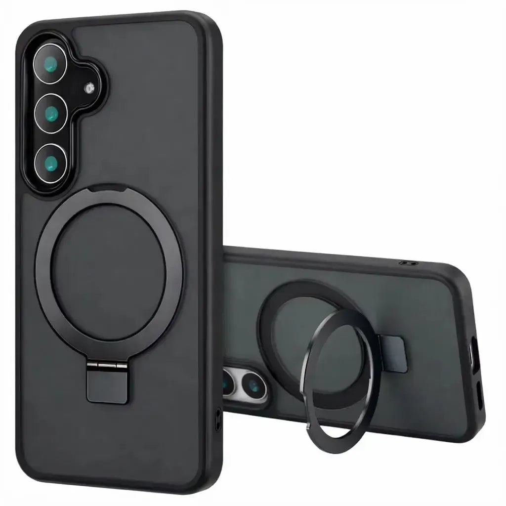 For Samsung Galaxy S25 Udbasto Series Magsafe Ring Case Black