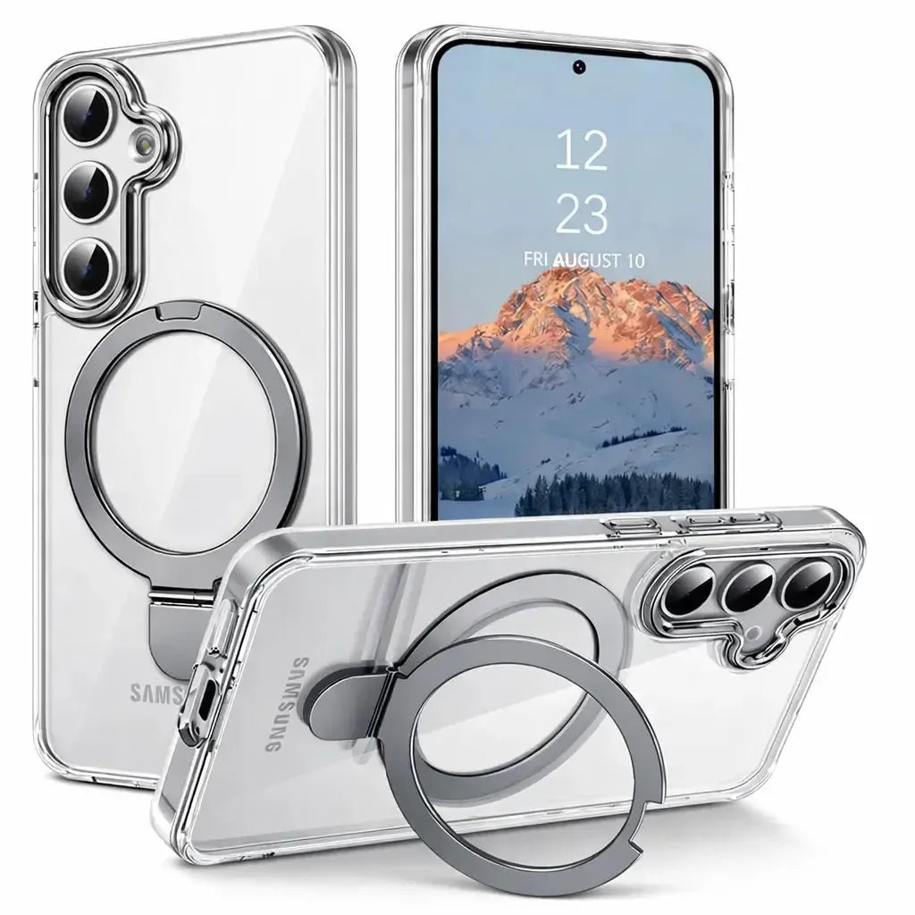 For Samsung Galaxy S24 Udbasto Series Magsafe Ring Case Clear