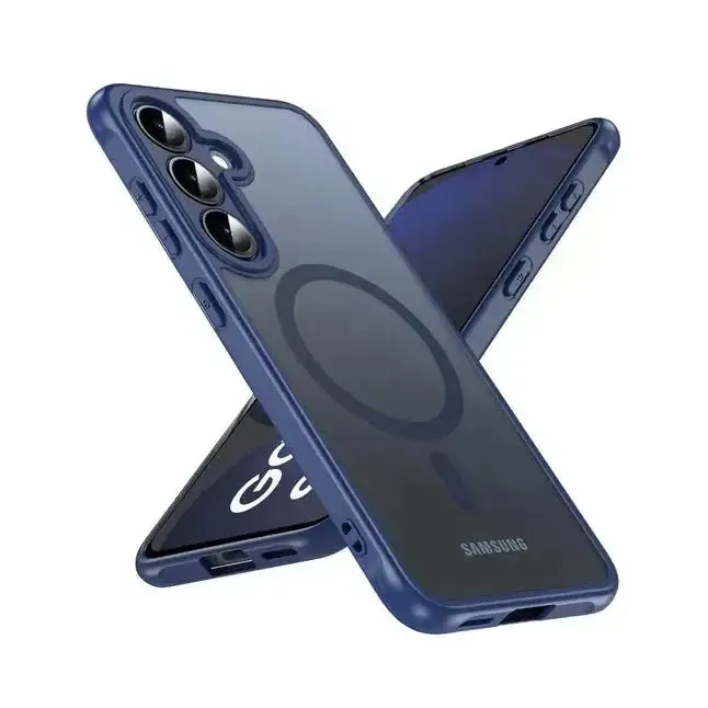 For Samsung Galaxy S25 Plus / S24 Plus Skin-Feel Magnetic Magsafe Case Blue