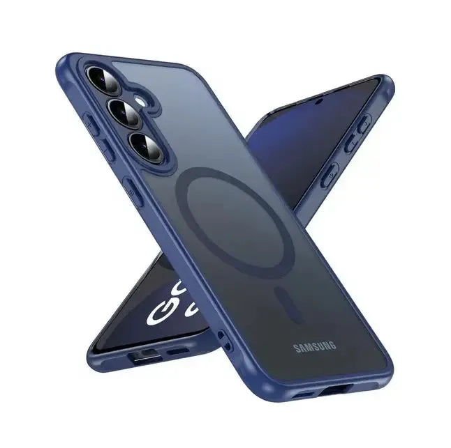 For Samsung Galaxy S25 Plus / S24 Plus Skin-Feel Magnetic Magsafe Case Blue