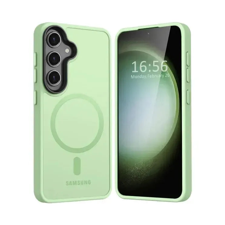 For Samsung Galaxy S25 / S24 Skin-Feel Magnetic Magsafe Case Green