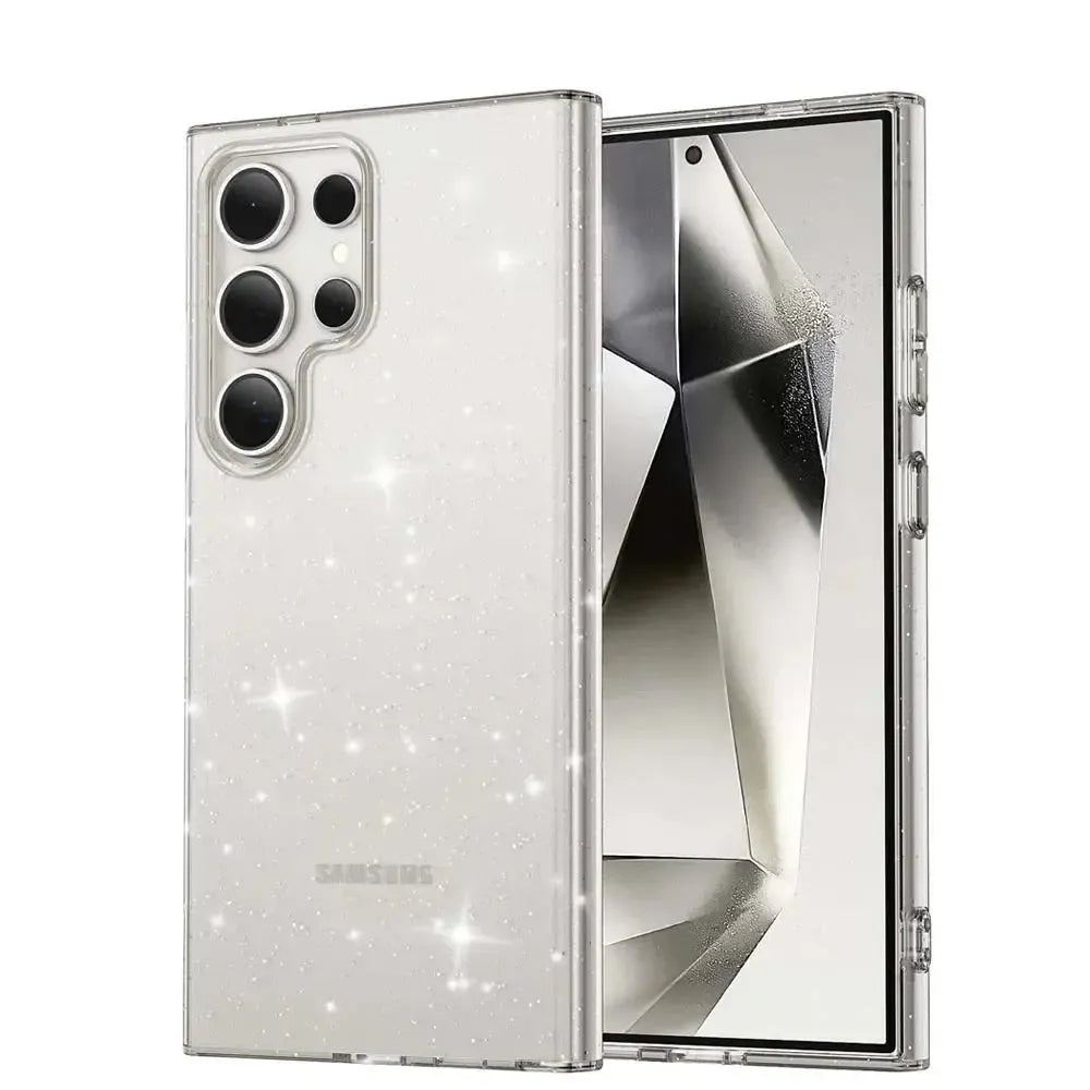 For Samsung Galaxy S25 / S24 Terminator Symmetry Design Case Glitter Clear
