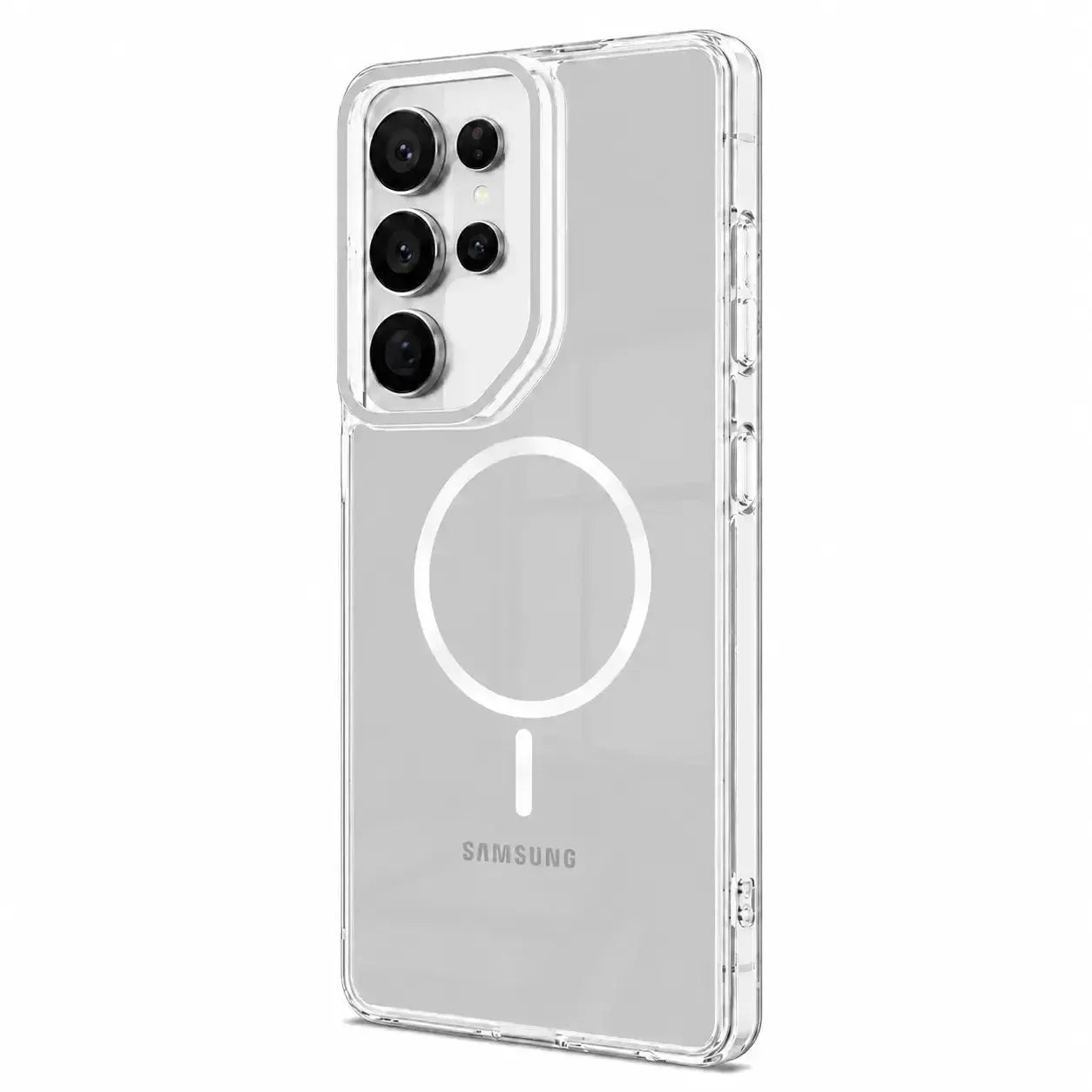 For Samsung Galaxy S25 Ultra Macaron Magsafe Case With Camera Stand White