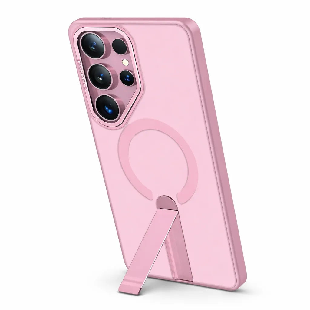For Samsung Galaxy S25 Ultra Premium N52 Magsafe Magnetic Case With Stand Pink