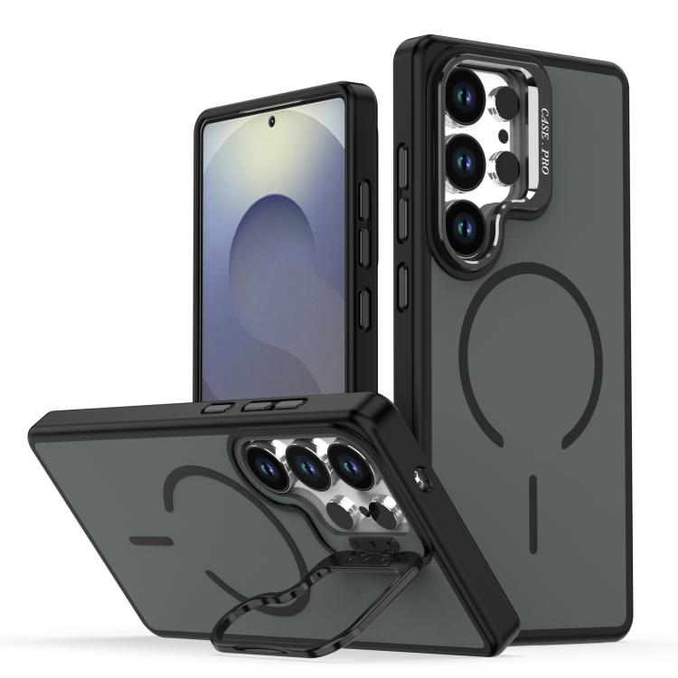 For Samsung Galaxy S26 Ultra Skin-Feel Camera Holder Magsafe Case Black