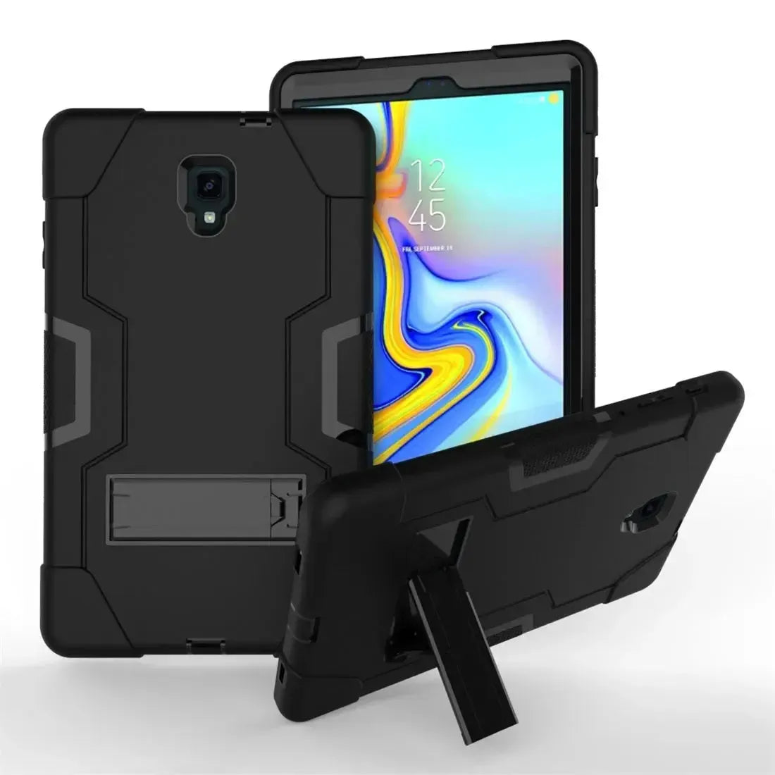 For Samsung Galaxy Tab A 10.5" (T590) Hard Case Survivor with Stand - Black