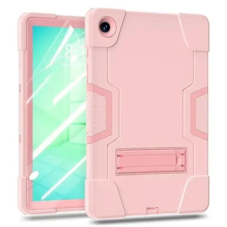 For Samsung Galaxy Tab A11 Hard Case Survivor with Stand Rose Gold