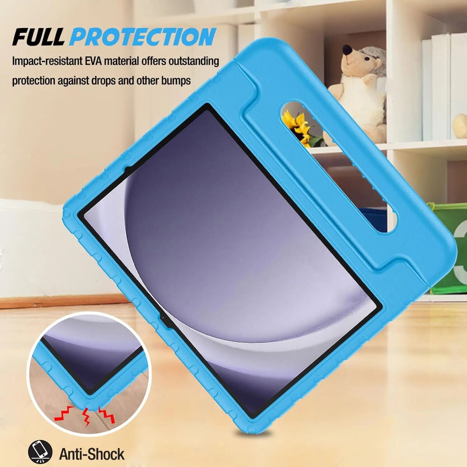 For Samsung Galaxy Tab A11 Plus Kids Case Shockproof Cover With Stand - Blue