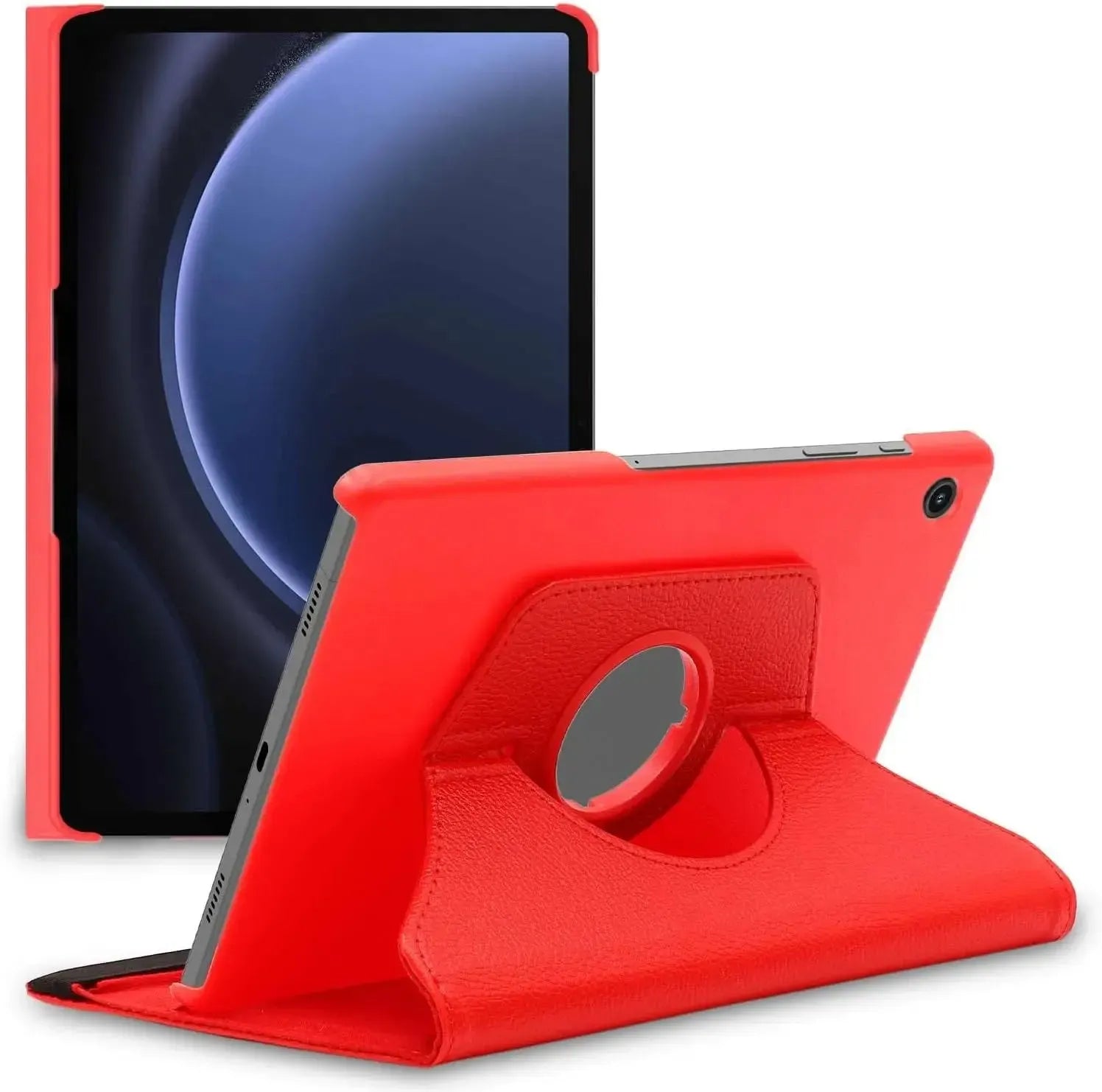 For Samsung Galaxy Tab A11 Plus SM-X230 360 Rotation Wallet Case Red