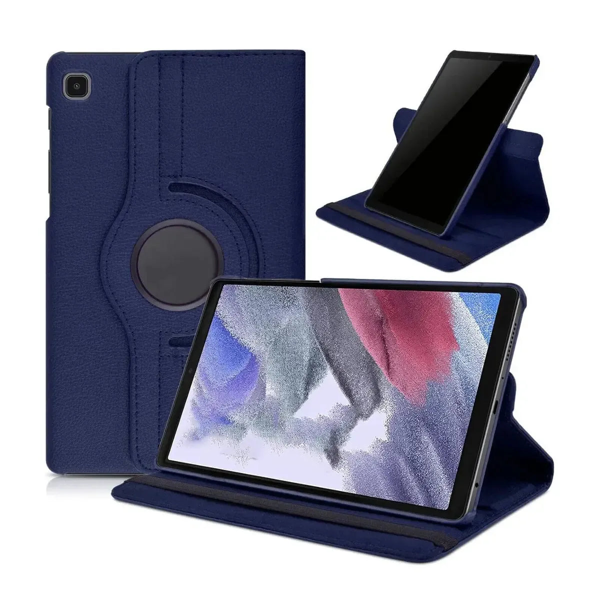 For Samsung Galaxy Tab A11 SM-X130 360 Rotation Wallet Case Blue