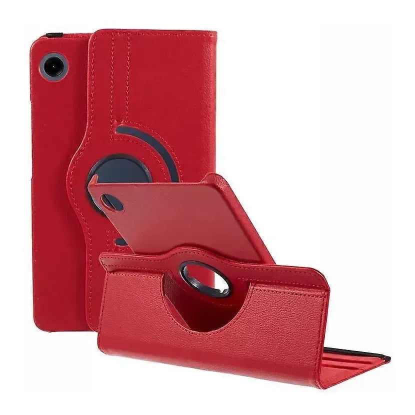 For Samsung Galaxy Tab A11 SM-X130 360 Rotation Wallet Case Red