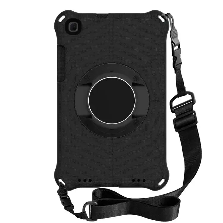 For Samsung Galaxy Tab A7 Lite Spider King EVA Protective Case With Adjustable Shoulder Strap & Holder Black