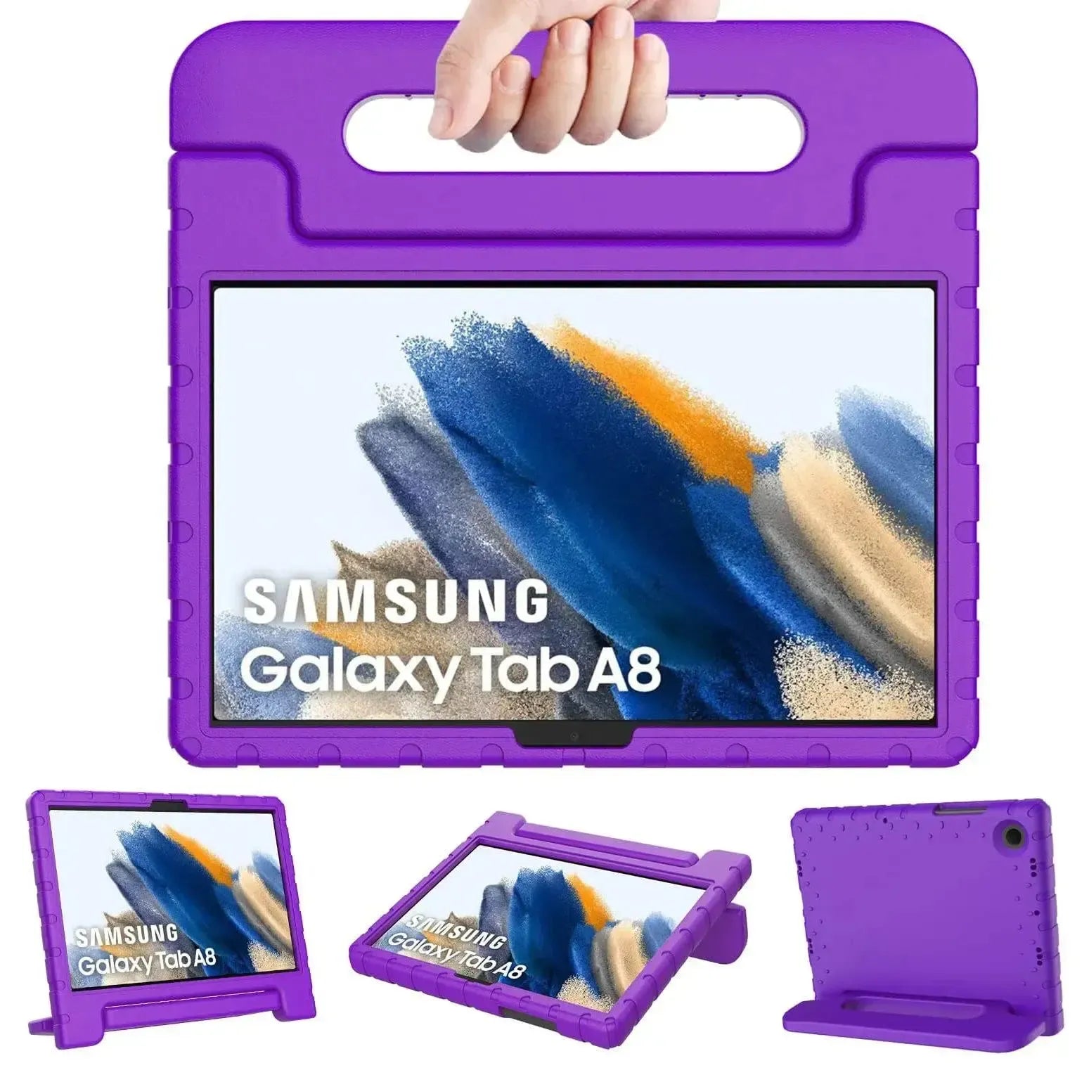 For Samsung Galaxy Tab A8 10.5 2021 Kids Case Shockproof Cover With Stand - Purple