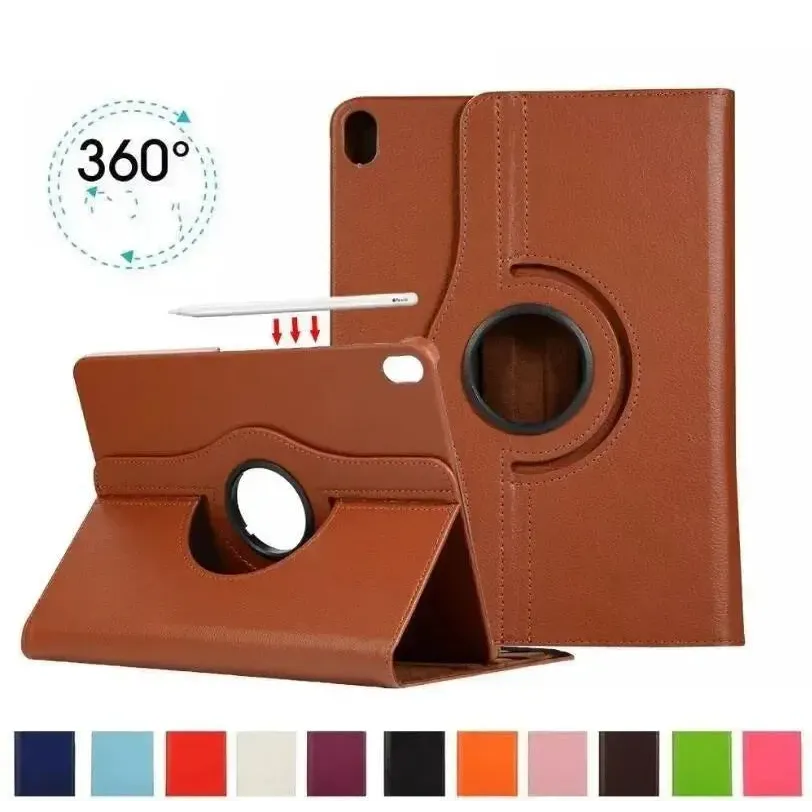 For Samsung Galaxy Tab S7 (SM-T870)/ S8 (SM-X700) 360 Rotation Wallet Case - Brown