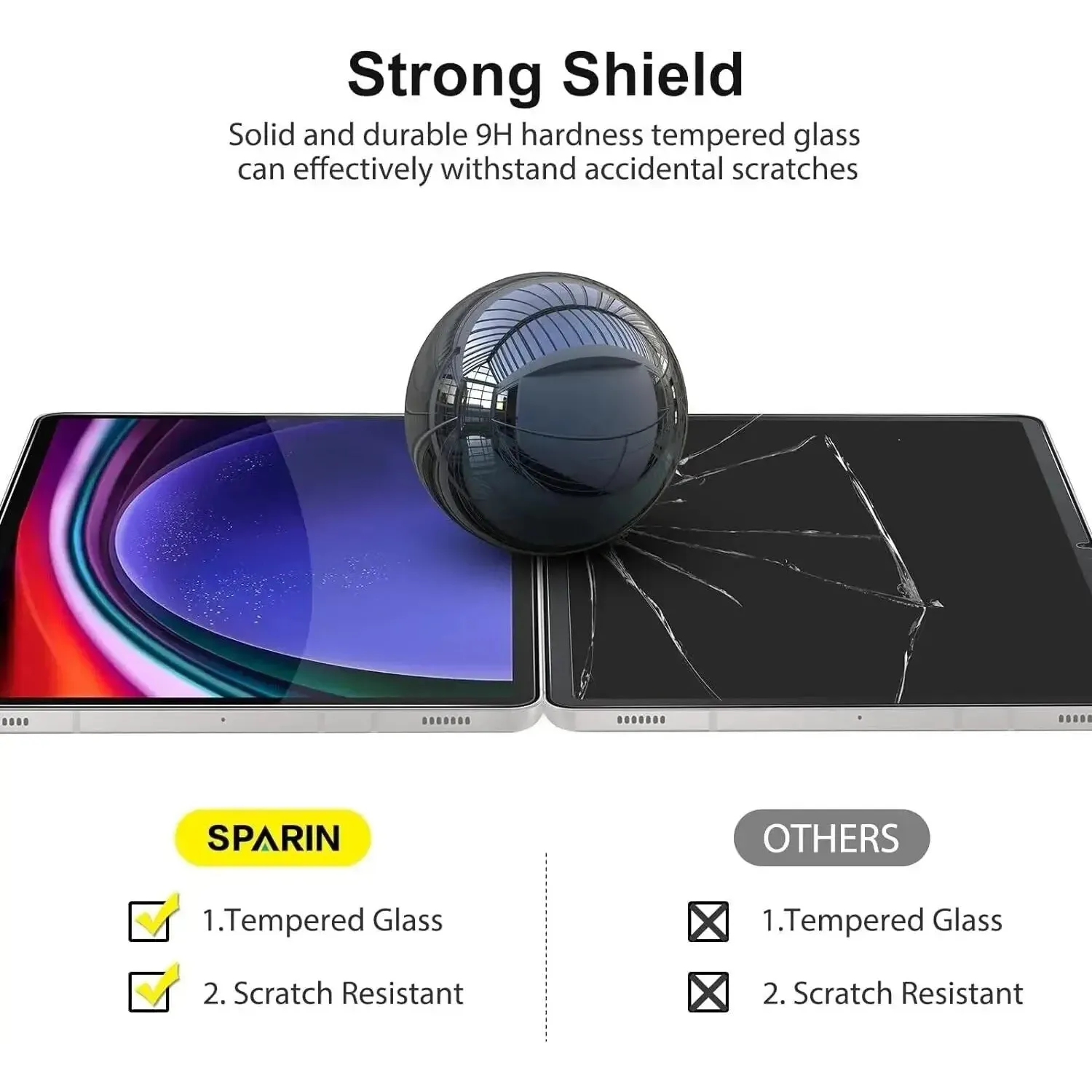 For Samsung Galaxy Tab S9 FE Plus Tempered Glass Screen Protector