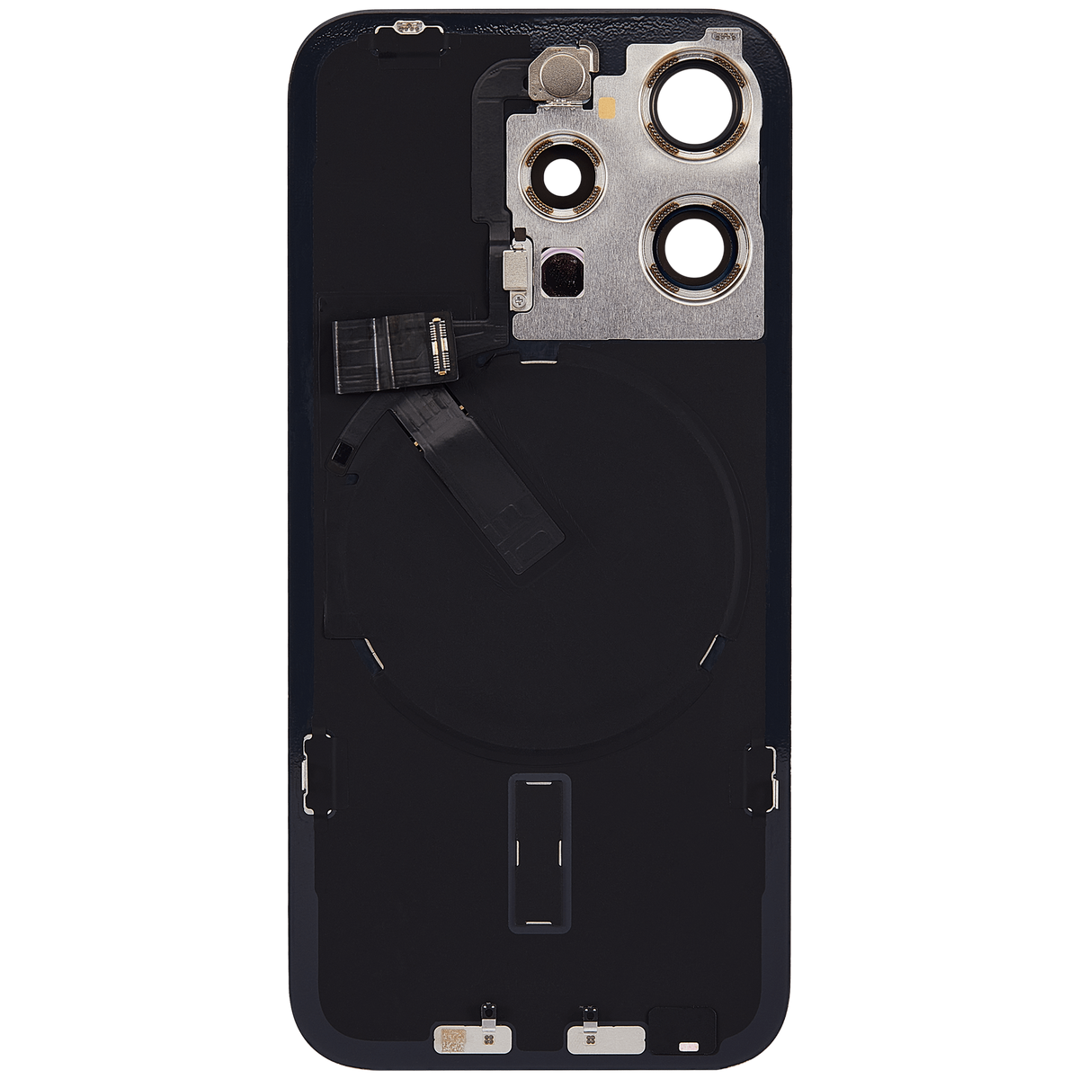 For iPhone 15 Pro Back Glass With MagSafe Magnet, NFC & Flashlight Flex Pulled - Grade A - Blue Titanium