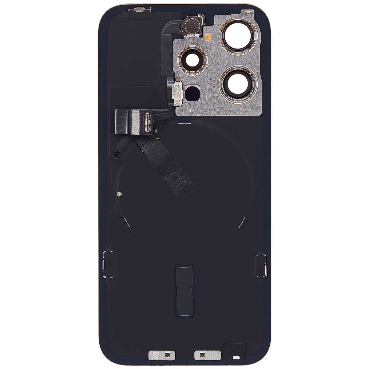 For iPhone 15 Pro Back Glass With MagSafe Magnet, NFC & Flashlight Flex Pulled - Grade A - Natural Titanium