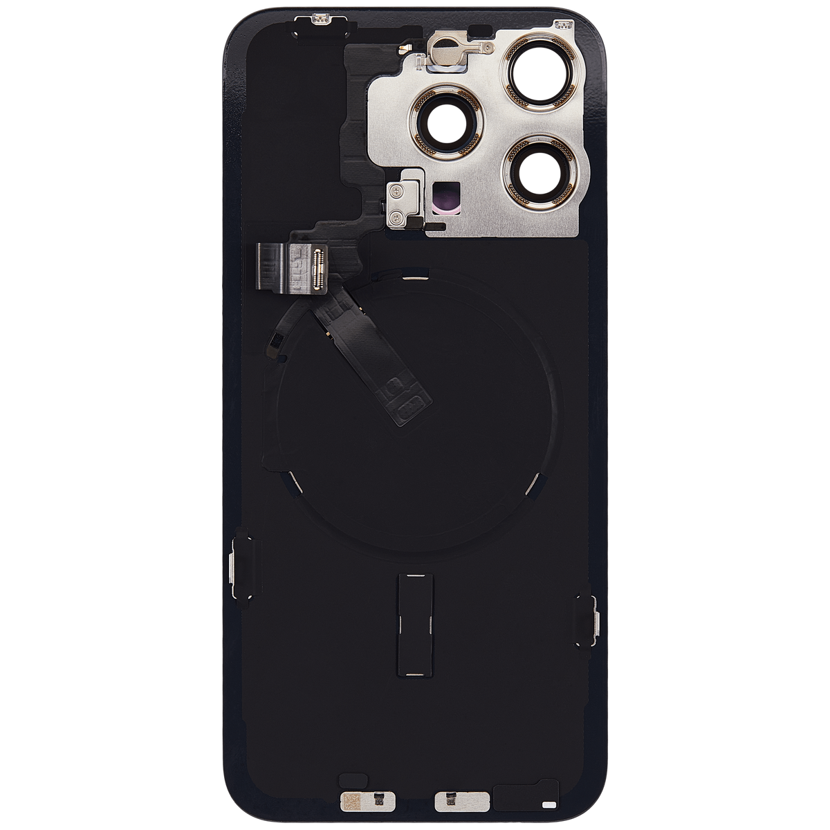 For iPhone 15 Pro Max Back Glass With MagSafe Magnet, NFC & Flashlight Flex Pulled - Grade A - White Titanium