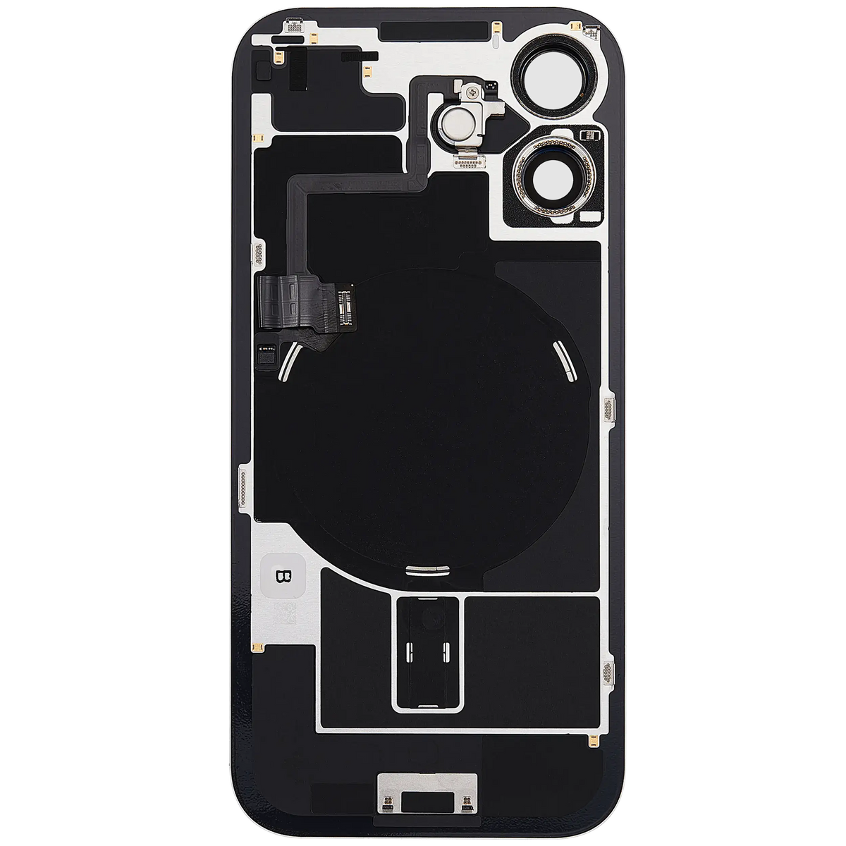 For iPhone 17 Back Glass With MagSafe Magnet, NFC & Flashlight Flex Pulled - Grade A - White