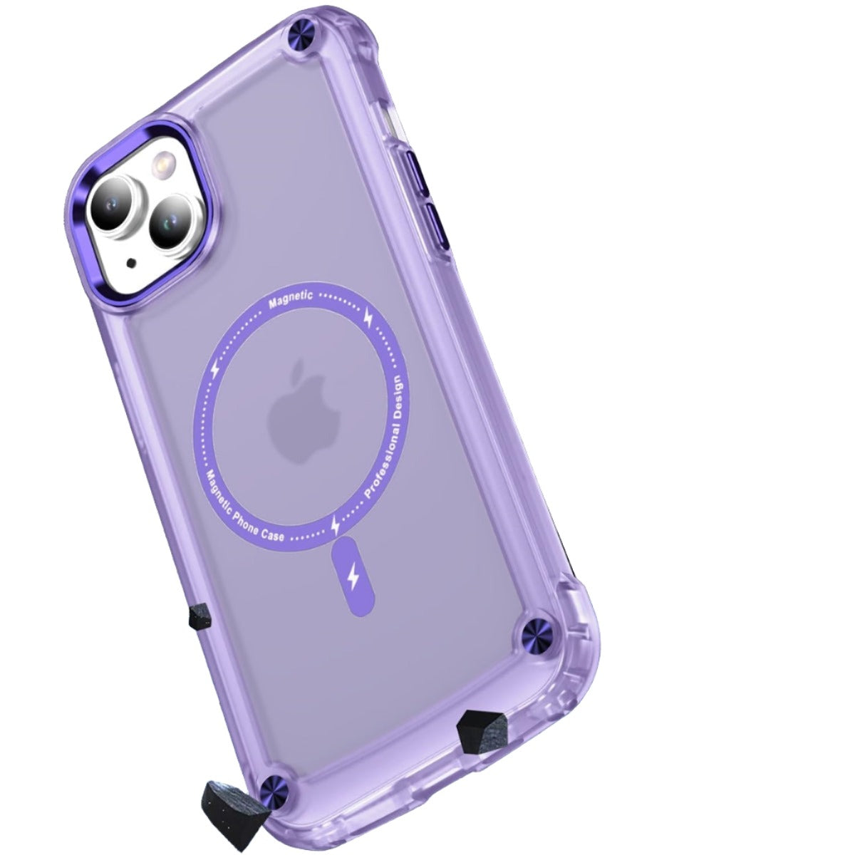 For Apple iPhone 15 Shockproof Bumper Magsafe Case Purple-www.firsthelptech.ie