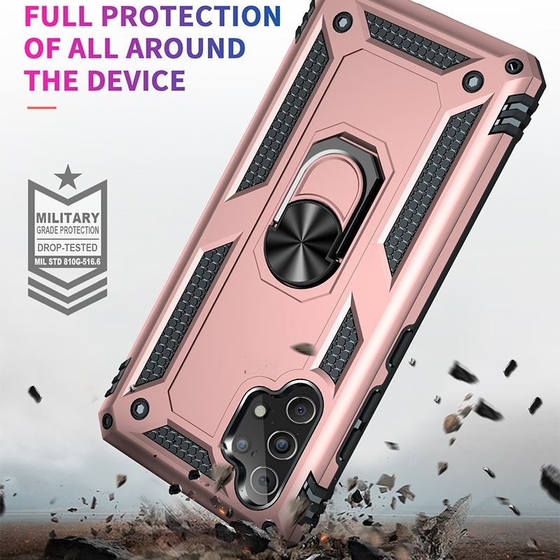 For Samsung Galaxy A54 5G Armor Shockproof Ring Case Rose Gold