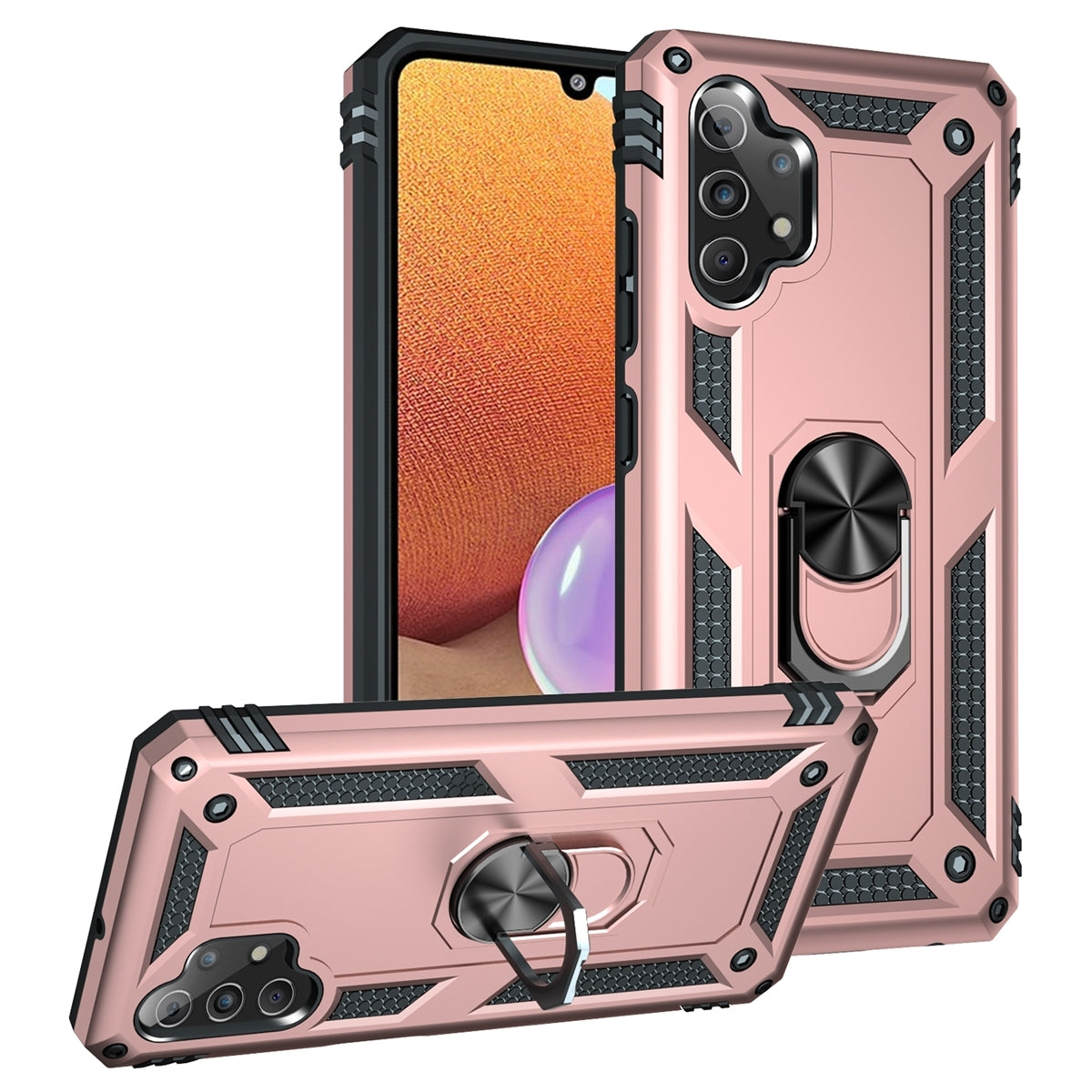 For Samsung Galaxy A54 5G Armor Shockproof Ring Case Rose Gold-www.firsthelptech.ie