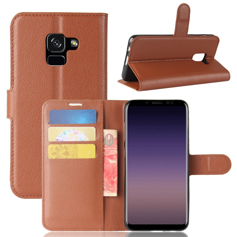For Samsung Galaxy A6 Plus 2018/J8 2018 Wallet Case Brown-www.firsthelptech.ie